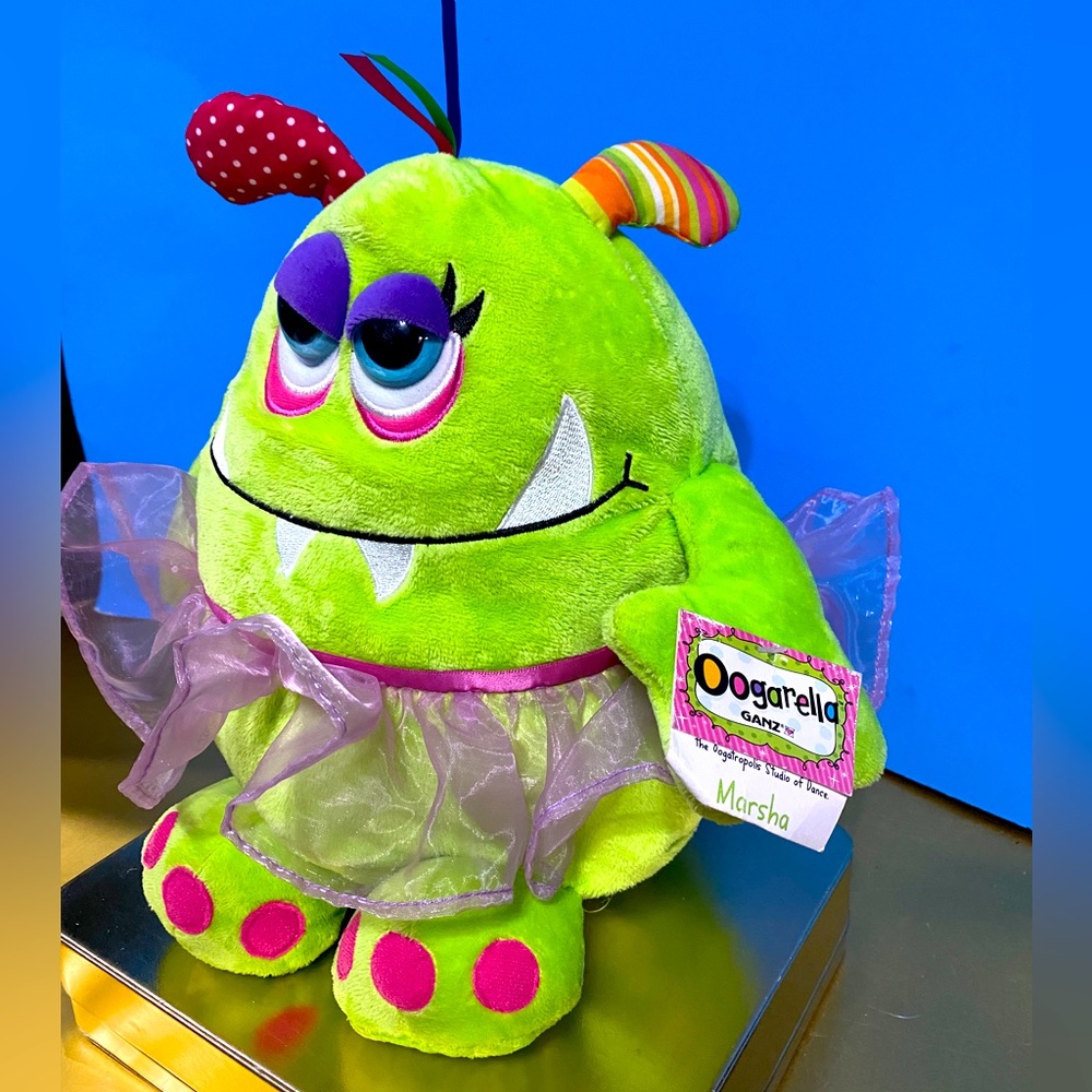 GANZ NWT OOGARELLA MARSHA BALLERINA HAPPY LIME GREEN MONSTER PLUSH 12”
